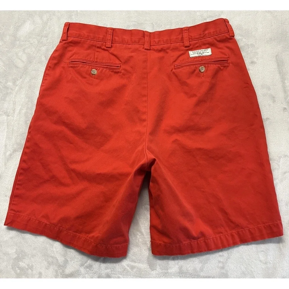 Polo Ralph Lauren Prospect Short Men 34 Red Chino Classic Flat Front 9'' Inseam